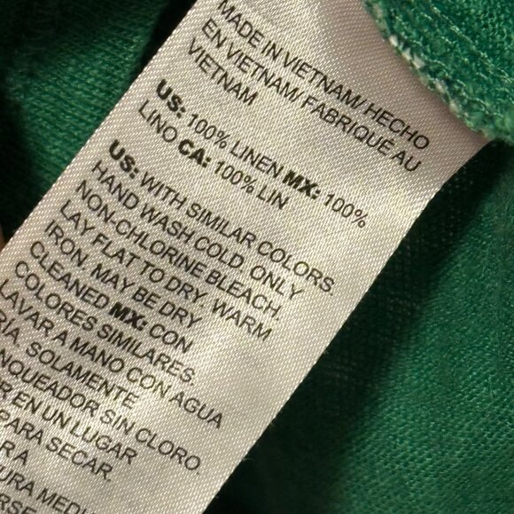 Chicos Green Linen Blend T-Shirt Size L women Crewneck tee - Picture 4 of 10